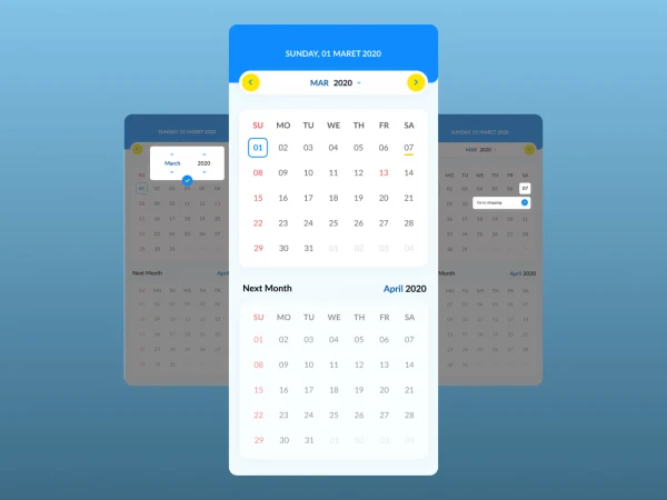 Activities Calendar App  - Free template