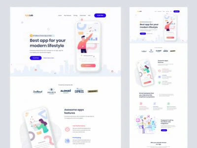 AppLab - App Landing Page for Photoshop  - Free template