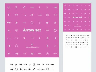 Arrow Set - 60 Vector Elements  - Free template