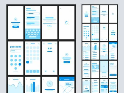 Bloo Free Wireframe UI Kit  - Free template