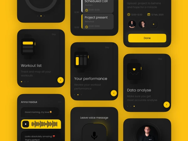 Boro UI for Apple Watch Apps  - Free template