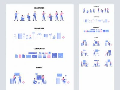 Bush Modular Illustration Kit  - Free template