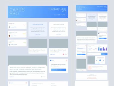Cards Pro Free UI Kit  - Free template