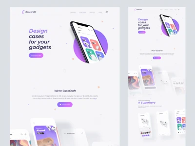 Case Craft Landing Kit for Adobe XD  - Free template