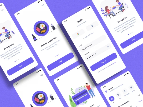 Clean Food Delivery App  - Free template