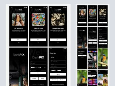DarkPIX UI Kit for Adobe XD  - Free template