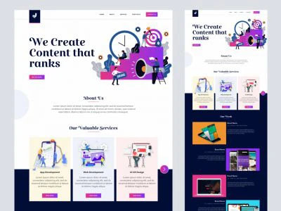 Digital Marketing Landing Page for Sketch  - Free template