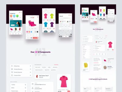 E-Comm Adobe XD UI Kit  - Free template