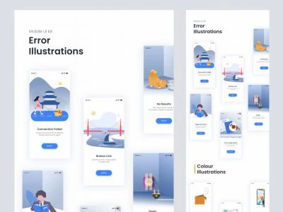 Error Illustration Screens  - Free template