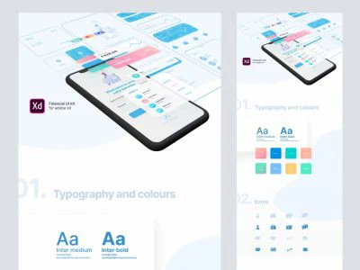Financial UI Kit for Adobe XD  - Free template