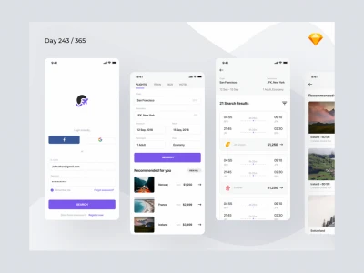 Flight Booking App  - Free template