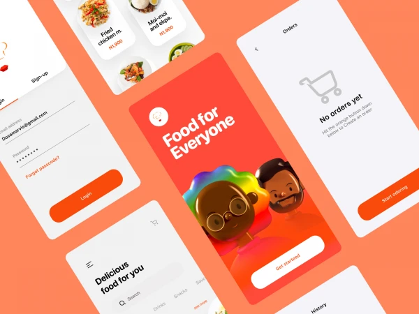 Food App UI Kit  - Free template