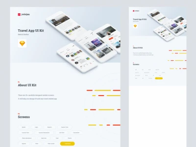 Free Travel App Ui Kit  - Free template