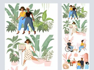 Fresh Folk Illustration Library  - Free template