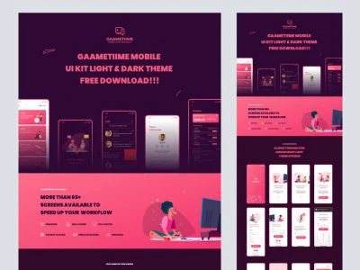 Gaametiime Free UI Kit for Figma  - Free template