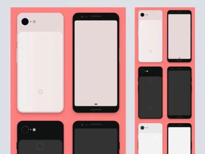 Google Pixel 3 Free Sketch Mockup  - Free template