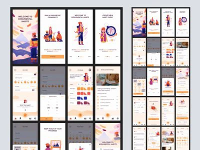Habit Builder Free UI Kit for Figma  - Free template