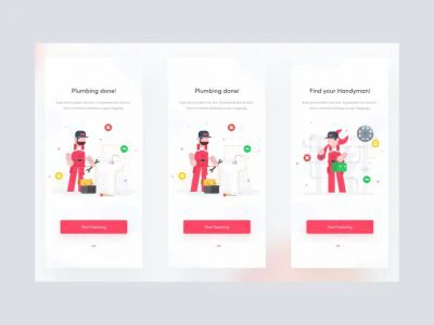 Handyman App UI Kit For Adobe XD  - Free template