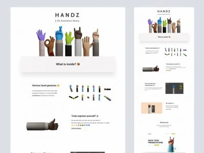 Handz 3D Illustration Library  - Free template