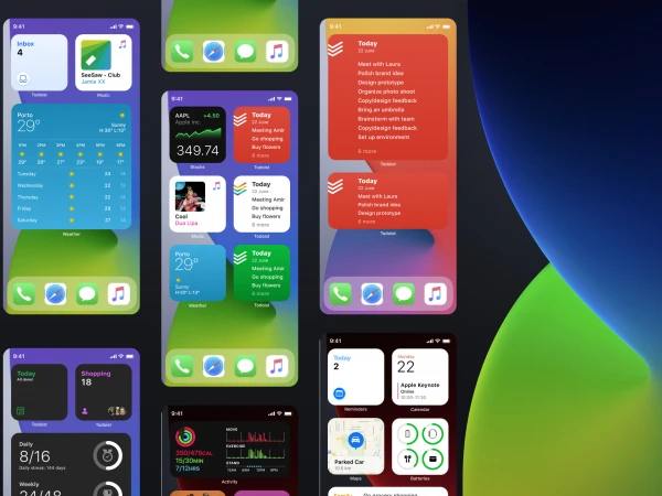 iOS 14 Apple Widgets UI Kit  - Free template