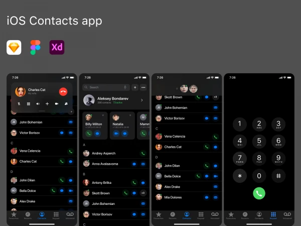 iOS Contacts Apps  - Free template