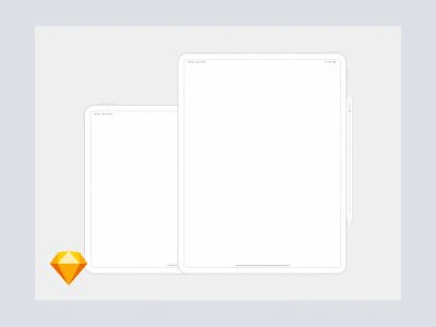 iPad Pro 12.9 Wireframe Mockup  - Free template
