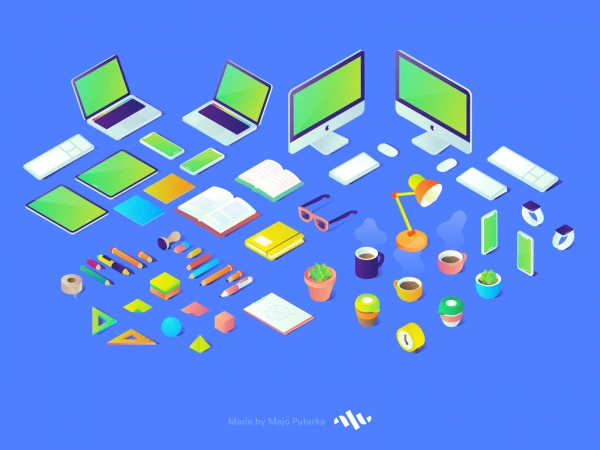 Isometric Illustrations  - Free template