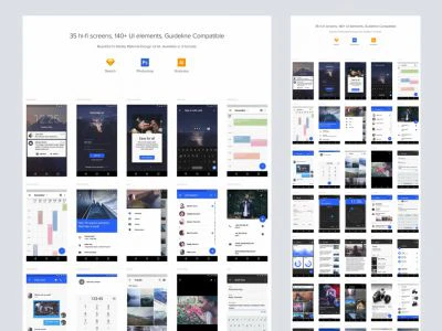 Material Design UI Kit  - Free template