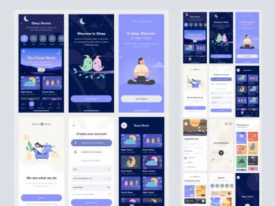 Meditation Free App UI Kit for Figma  - Free template