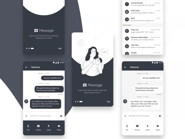 Messaging App UI Kit  - Free template