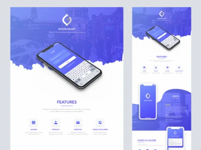 Moon Heart Free Adobe Xd UI Kit  - Free template
