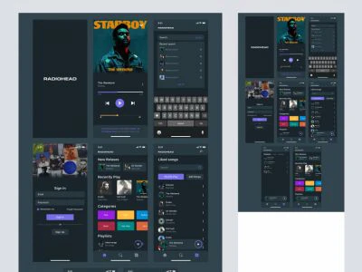 Music App for Sketch  - Free template