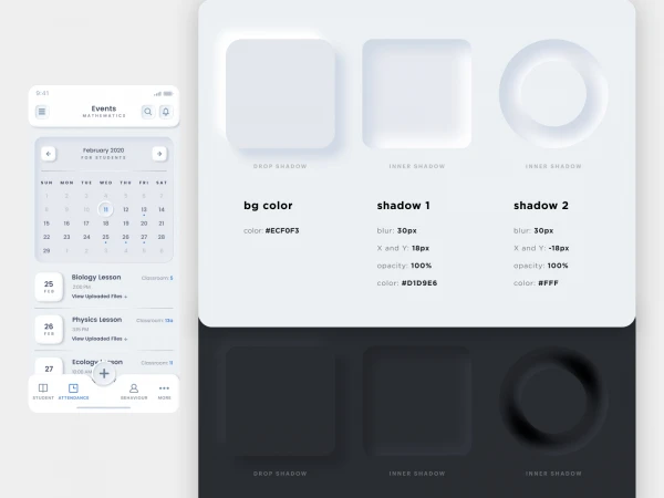 Neumorphism UI Trend  - Free template