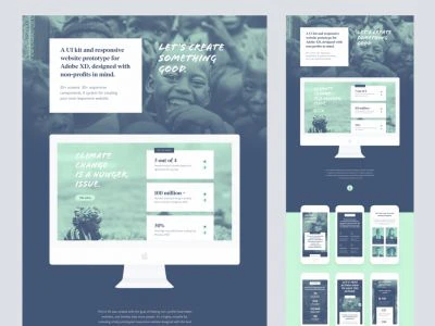 Non Profit UI Kit for Adobe XD  - Free template
