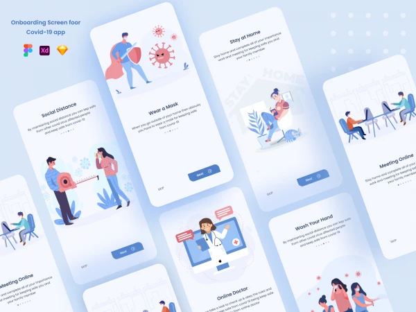 Onboarding Screen for COVID-19 App  - Free template