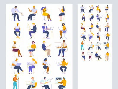 People Working Collaborating Illustrations  - Free template