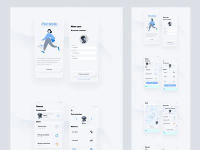 Pet Walk App UI Kit for Figma  - Free template
