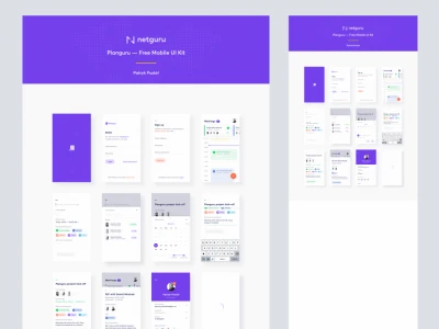 Planguru Free Mobile UI Kit  - Free template
