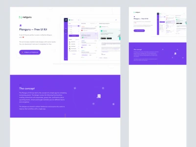 Planguru Free UI Kit  - Free template