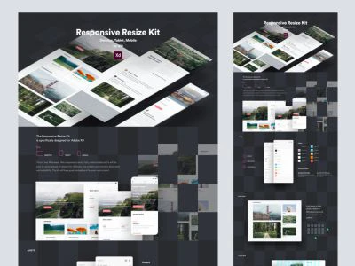 Responsive Resize UI Kit for Adobe XD  - Free template