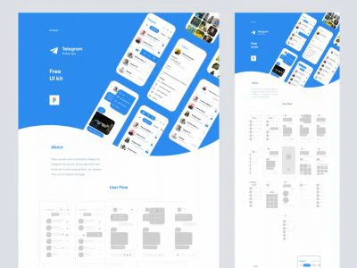 Telegram App UI Kit for Figma  - Free template