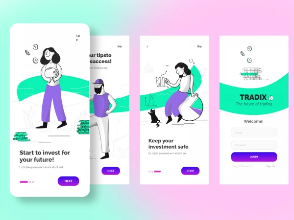Trading App UI Kit  - Free template