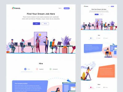 Treva - Job Hiring Landing Page for Sketch  - Free template