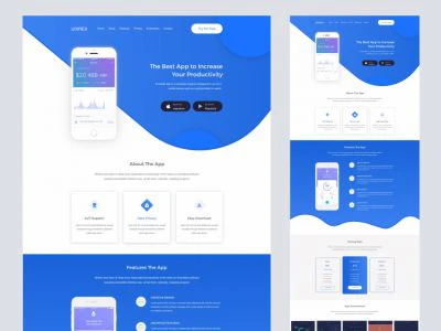 UIXREX App Landing Page  - Free template