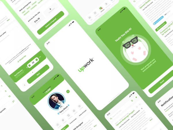 UpWork App Redesign  - Free template