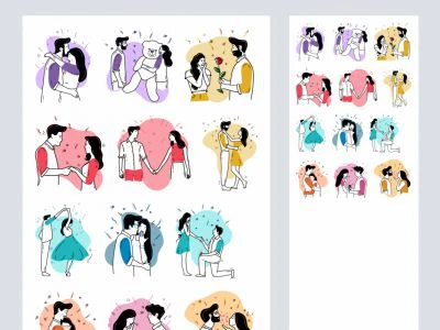 Valentine Illustrations Pack  - Free template