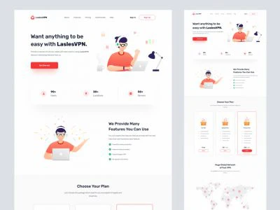 VPN Free Landing Page for Figma  - Free template