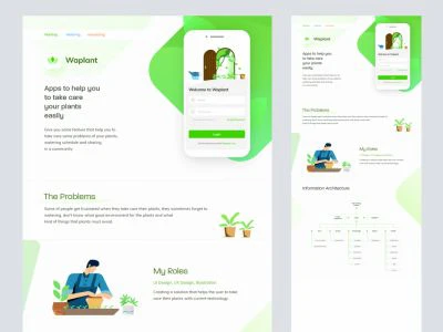 Waplant Plants - Free UI Kit for Adobe XD  - Free template