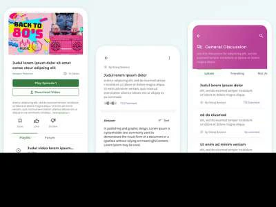 E-learning App UI Kit  - Free template