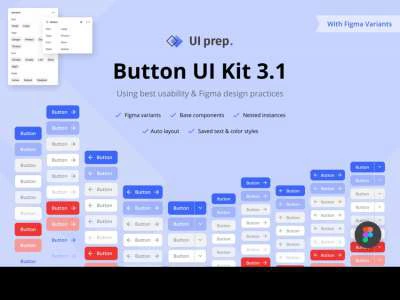 Figma Free Buttons UI Kit  - Free template